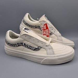 New Vans Sk8 Low Top Reissue Snake Skin Trim Marshmallow White Women's Size 9.5